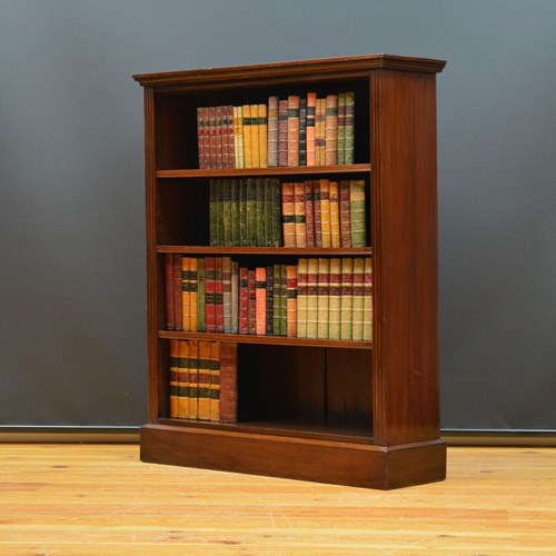 Edwardian Solid Mahogany Open Bookcase