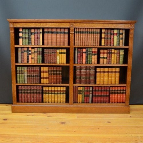 Victorian Oak Open Bookcase