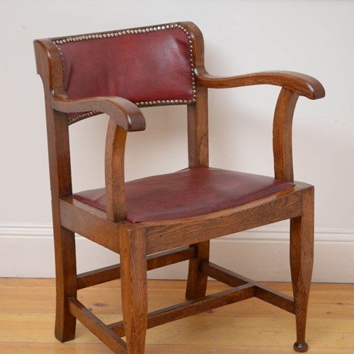 Arts And Crafts Oak Desk Chair / Office Chair