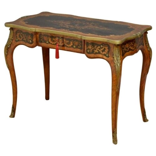 19Th Century English Inlaid Side Table In Walnut