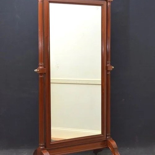 Large Mahogany Cheval Mirror