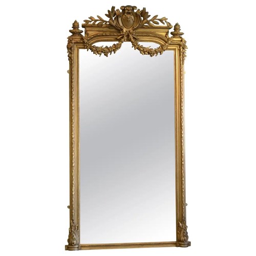 Imposing 19Th Century Large Gilt Mirror