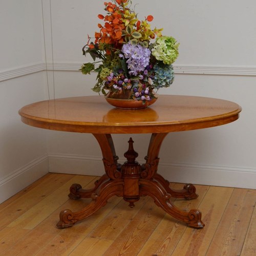 Rare Victorian Satinwood Centre Table / Dining Tab