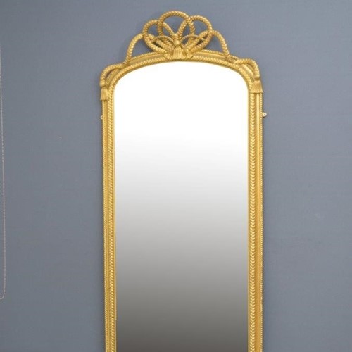 19th Century Full Length Giltwood Mirror H75″