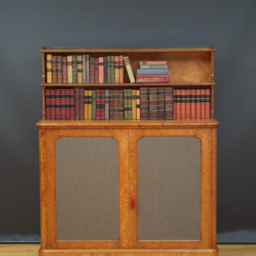 William IV Satin Birch Chiffonier Bookcase