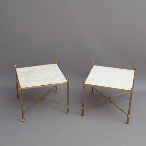 Pair Of Low Brass Tables