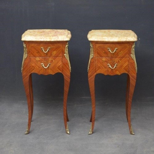 French Pair Of Bedside Cabinets