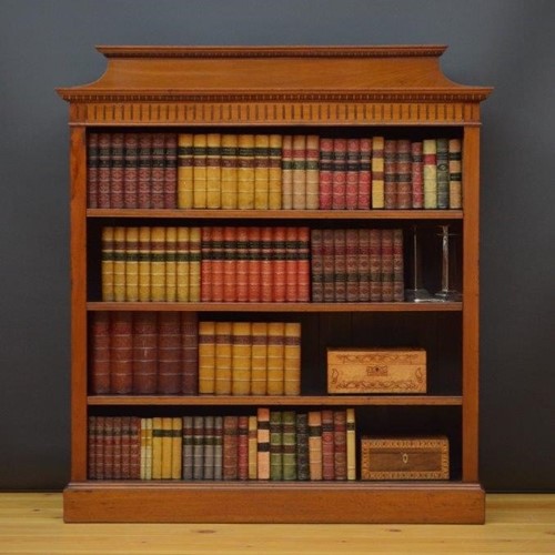 Victorian Solid Walnut Open Bookcase
