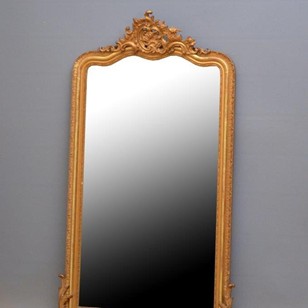 Slim French Gilded Wall Mirror