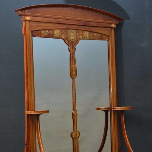 Stylish Art Nouveau Cabinet With Mirror