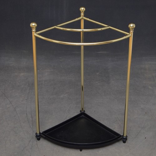 Edwardian Corner Umbrella Stand in Brass