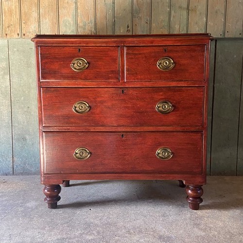 George IV Painted Pine Chest Of Drawers