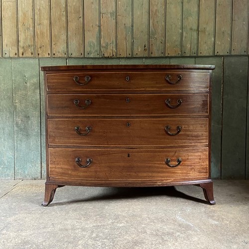 Sheraton Bow Front Chest Of Drawers 