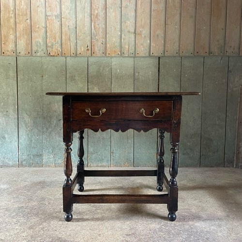 William And Mary Oak Side Table