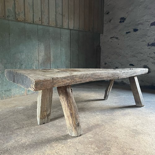 C18th Welsh Oak Pig Bench