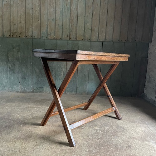 Penwork Decorated X-Frame Table