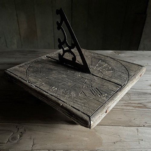 Carved Wooden Sundial