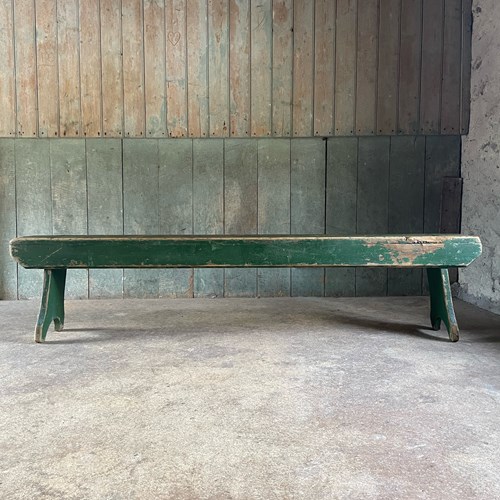 C19th Painted Pine Bench