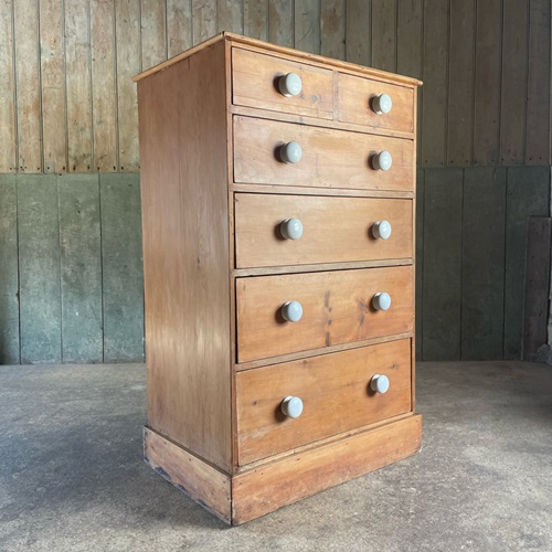 C19th Pine Tallboy Chest Of Drawers