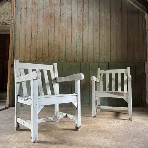 Pair Of Teak Garden Chairs