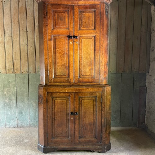 C18th Welsh Oak Corner Cupboard