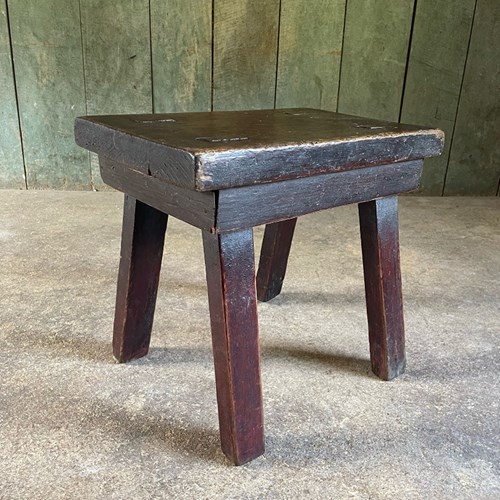 Primitive Painted Pine Farmhouse Stool