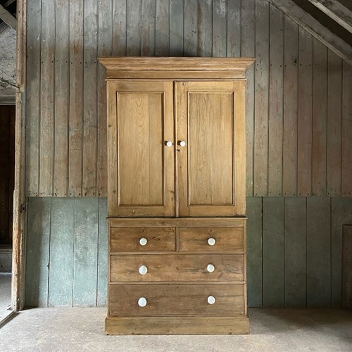 C19th Pine Linen Press