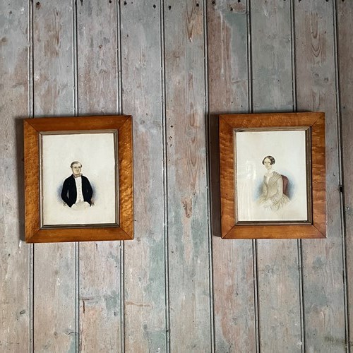 Pair Of Mid C19th Naive Portraits