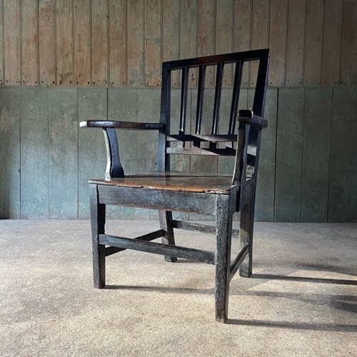 C18th Welsh Oak Armchair.