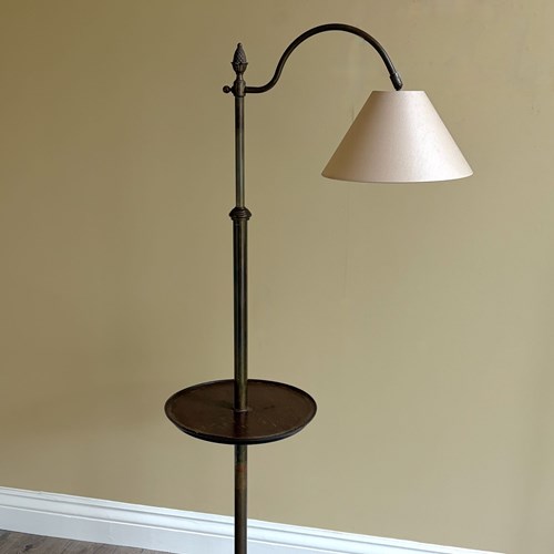 Substantial French Bronze Adjustable Readinglamp And Cocktail Table