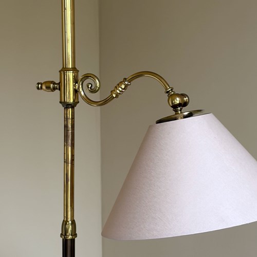 French Elegant Tall Brass Adjustable Reading Lamp
