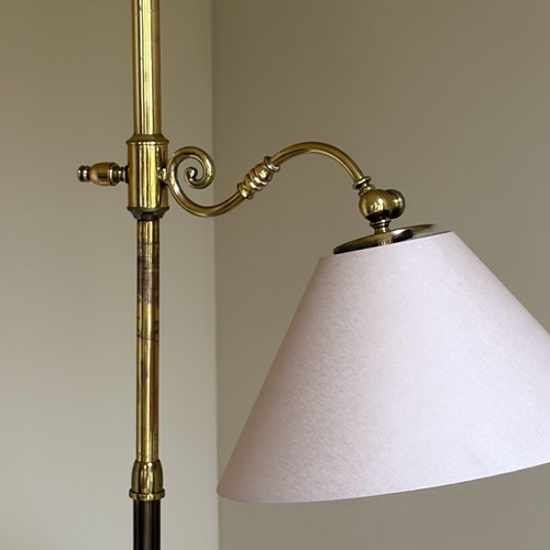 French Elegant Tall Brass Adjustable Reading Lamp