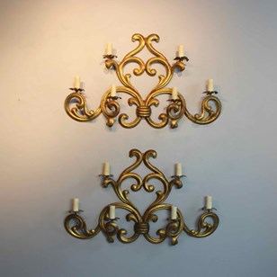 Substantial Pair Of Gilded Metal Si...