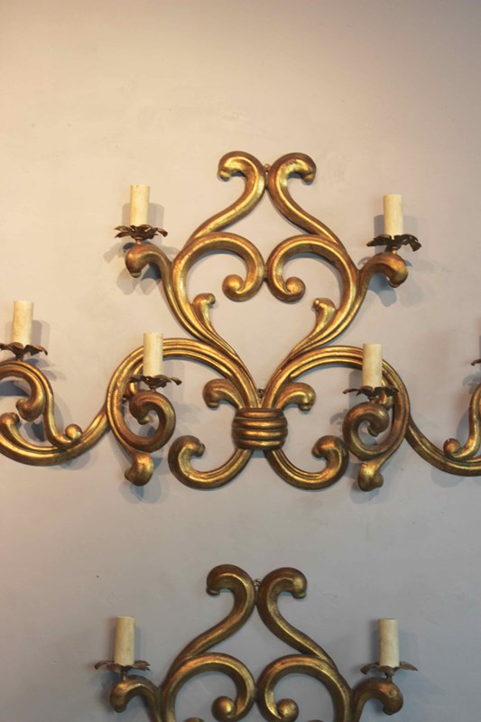 Substantial Pair Of Gilded Metal Six Branch Wall Lights-norfolk-decorative-antiques-img-2369-main-638072197287754979.jpg