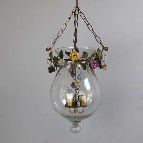 Stunningly Pretty Italian Glass Pendant/Lantern