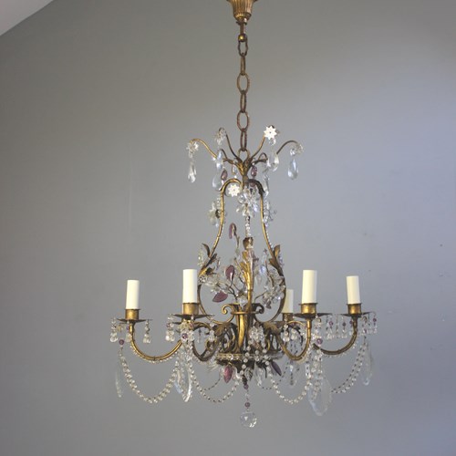 Pretty Smaller Scale Bedroom Chandelier In The Style Of Bagues