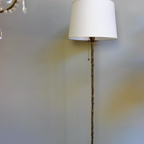 Divine Low Profile Naturalistic Bamboo Style Floor Lamp