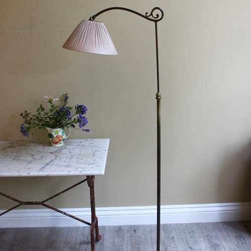 Sleek Understated Brass Adjustable Floor Lamp