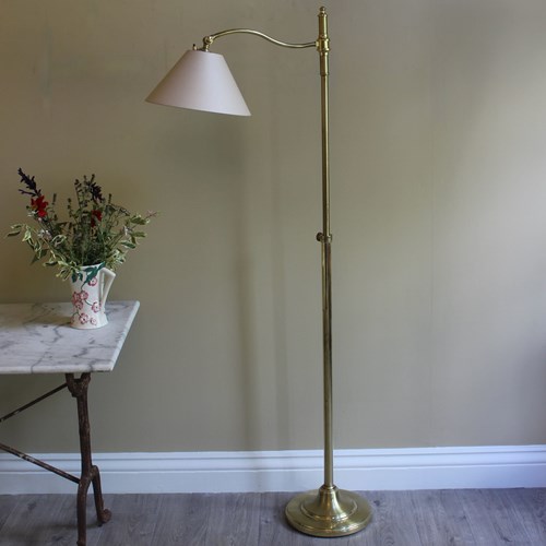 Smart Brass Mid Century Adjustable Height Floor Lamp