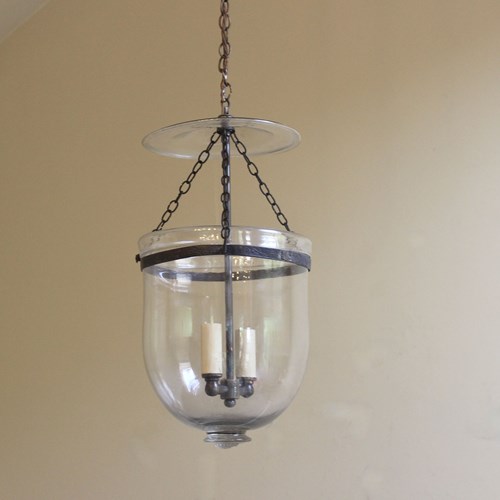 Set Of 10 Handblown 19Th C Glass Lanterns With Original Smoke Shadess