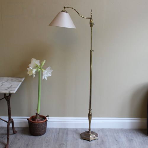 French Square Based Circa 1930 Adjustable Height Floor Lamp