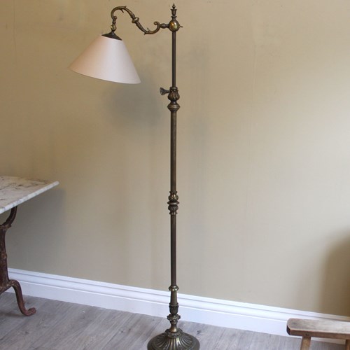 Country House Floor Lamp With Adjustable Heights And Shade Positions