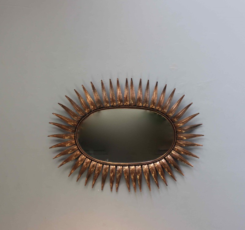 Pretty Coppery Oval Spanish Mirror-norfolk-decorative-antiques-img-9751-main-637877699191211599.jpg