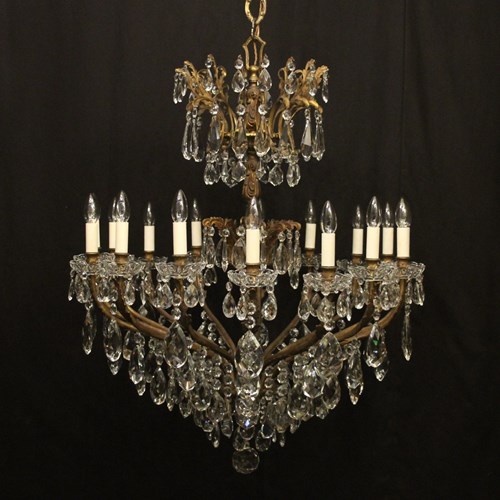 French Gilded 16 Light Antique Chandelier