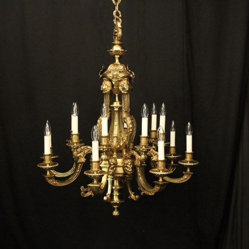 French Gilded Bronze 16 Light Chandelier