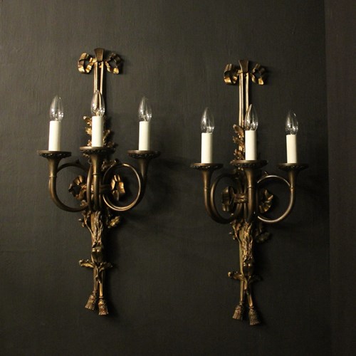 French Pair Of Maison Baques Wall Lights