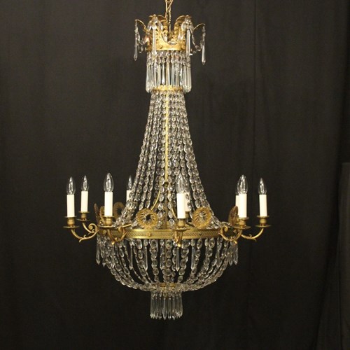French Mid 19Th C Bronze Tent Chandelier