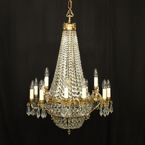 French Gilded 16 Light Tent Antique Chandelier