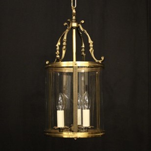 French Gilded Brass Triple Light An...