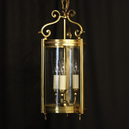 French Gilded Triple Light Antique Lantern